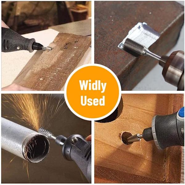10-delad uppsättning dubbla skärtungstenkarbidfräsar 1/8” Rotationsfrässet 6 mm skärhuvud