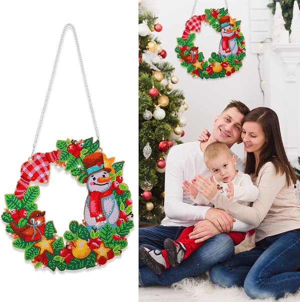 Diamantmaleri Dørkranssett DIY 5D Diamantmaleri Jul