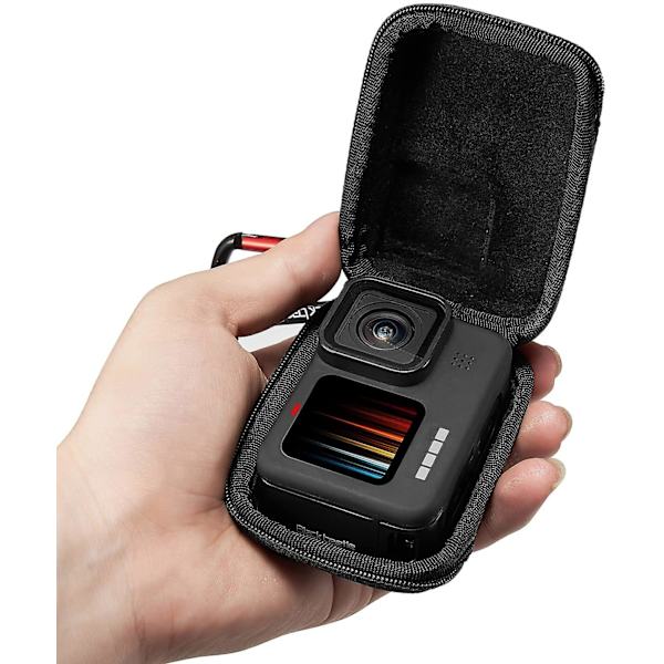 Bæretaske til GoPro 10/9/8/7, mini hard shell bæretaske til rejser, bærbar opbevaringspose, sort