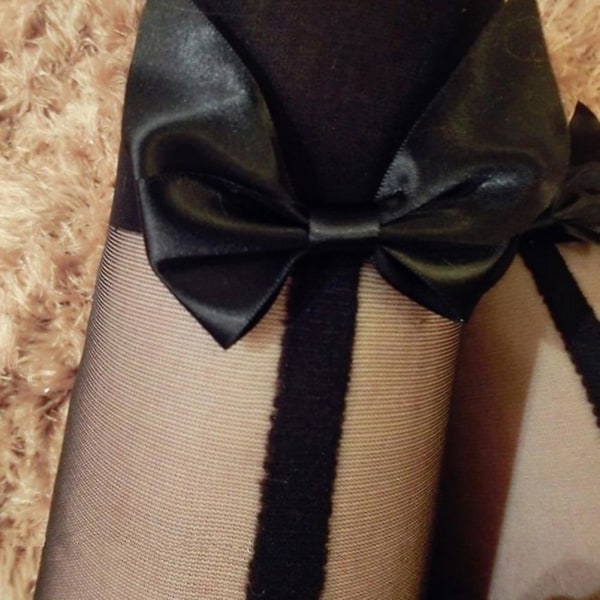Mock Bow Strømpebukser Høy Kne Strømpebukser Kvinner Sexy Strømpebukser Høy Strømpebukser Strømpebukser Black-1 One Size