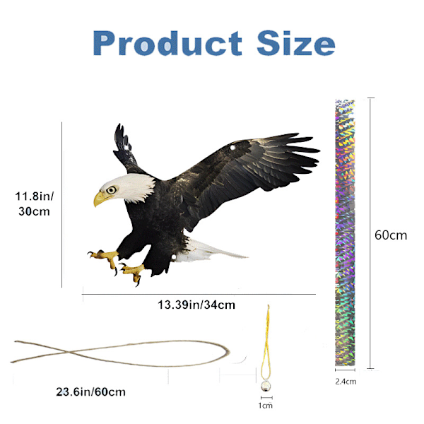 Trädgårdsfågelavvisande artefakt Storm Eagle 2D akrylmaterial innergård realistiska hantverksdekorationer simuleringsdjur 6