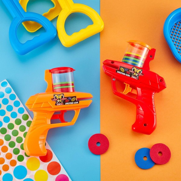 2 stycken skumdiskskyttar Zip Shot Shooter, slumpmässiga färger