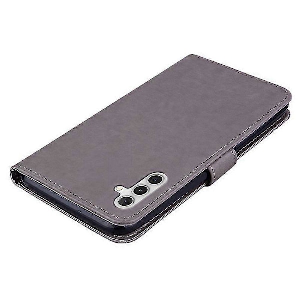 Til Samsung Galaxy A15 4G Etui Rhinestone Dekor Læder Stand Mobiltelefon Wallet Cover Grey