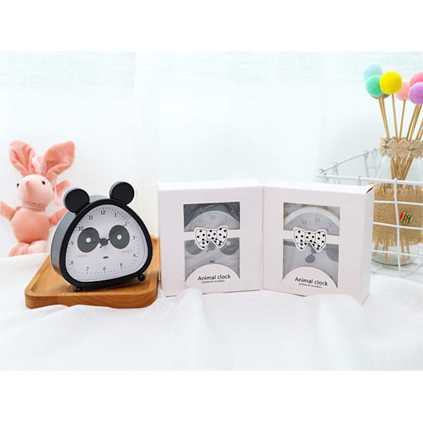 Väckarklocka för barn, analog väckarklocka, Panda Mini Tickless väckarklocka med högt alarm, batteri