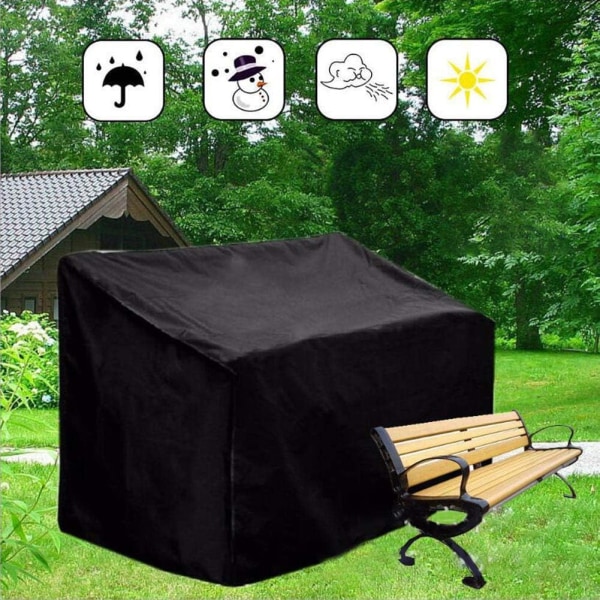 2-personers Bænkedække Vandtæt Udendørs Møbeldækker med PVC-belægning, Terrasse Loveseat Dække (2 sæder (53L x 26B x 35H))