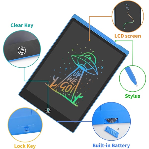 LCD Magic Pad 12 tuuman lasten kirjoituslevy, väripiirustuslevy