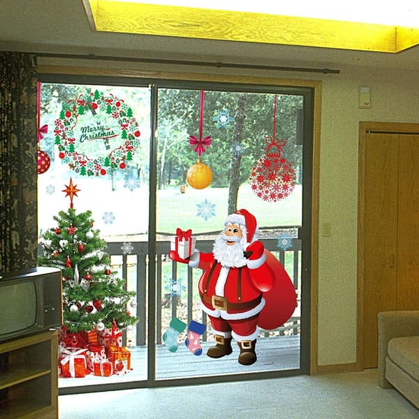 Fönsterbilder av jultomten för julskyltning