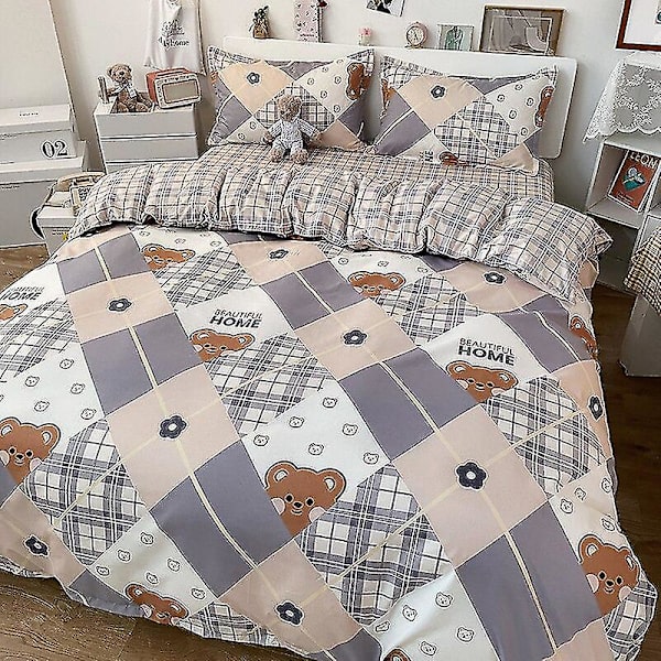 3/4 osainen sarja Kawaii Snoopy piirretty puuvillapeitto kattaa arkin tyynyliina Anime mukava pehmeä kotitalousvuodevaatteet lahjat 4piece set220x240cm gezixiongzi