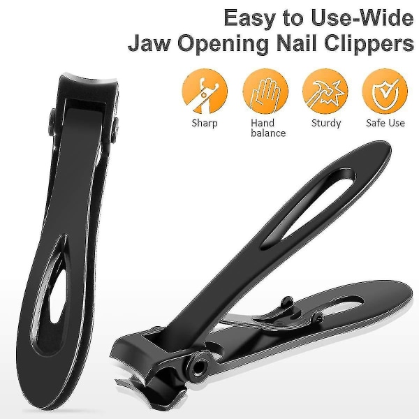 Nail Clippers For Thick Nails - Wide Jaw Opening Oversized Nail Clippers, Stainless Steel Heavy Duty Toenail Clippers For Thick Na