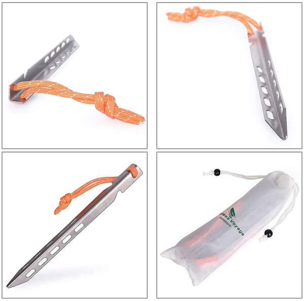 4 stk. Titanium Telttanke Ultralette V-formede Telttanke Camping Telttanke Tilbehør Udendørs 160mm Kun