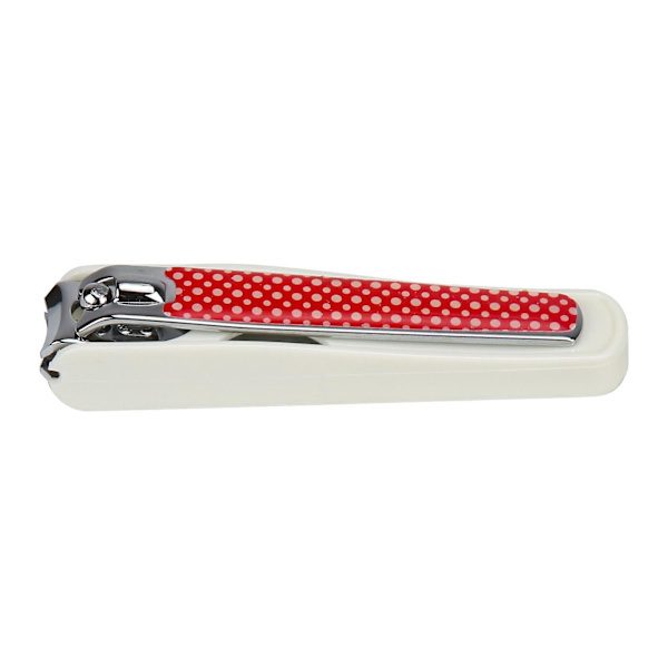 Nagelklippare i rostfritt stål, stänksäkra, smärtfria, professionella nageltrimmare Red Polka Dot