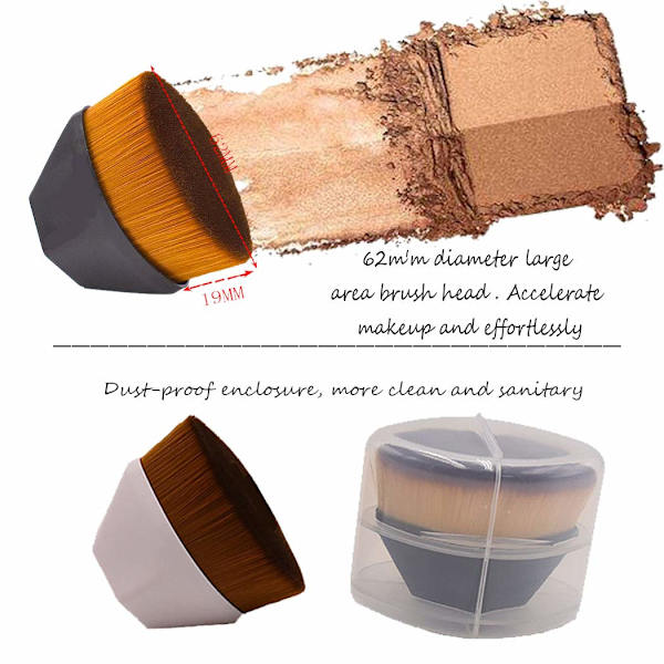 Foundation Brush Make Up Brush No Trace Design Blush Brush til flydende, isolerende væske, concealer Premium med opbevaringsboks