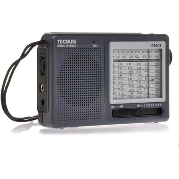 R-9012 bærbar digital kortbølgeradio AM/FM/SW(1-10) 12-bånds modtagermodtager (UK-9012)