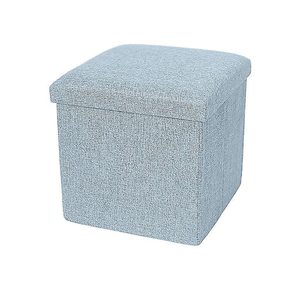 Opbevaringsboks med høj bæreevne, foldbar stof, alsidig opbevaringsottoman, kubus sæde til hjemmet Qinhai Light Blue 38cm
