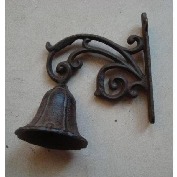 Ytterdörr Bell Dekorerad Bell för dörr Country House Wall Bell Gjutjärn Antik blommig dörrklocka