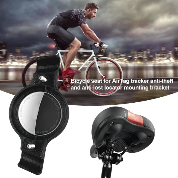Airtag Cykelställ Airtag Silikonfodral GPS-spårare Cykel Bärbar Anti-förlustspårare Airtags Cykelsadel/Hund/Katt Tillbehör Stöldskydd Svart