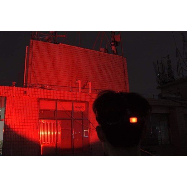 Röd pannlampa, 1000 lumen uppladdningsbar pannlampa med zoombar rött ljus huvudlampa (rött ljus)