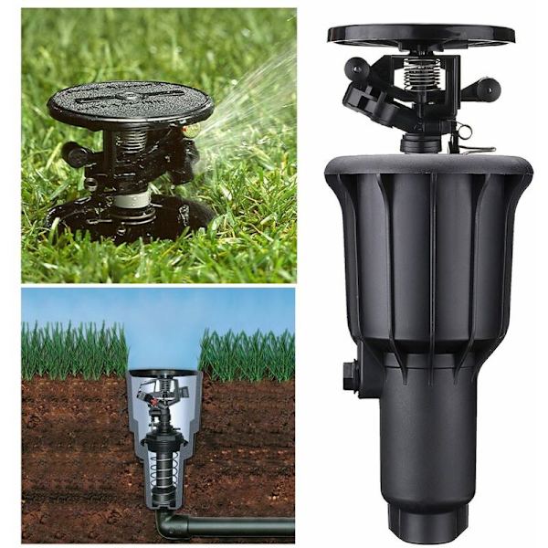 Vandingsanlæg Mist Sprinkler Auto-Rotation Pop-Up Sprinklerhoved Udendørs Have Græs 1/2/3/4 Tommer Indbygget Dysespids