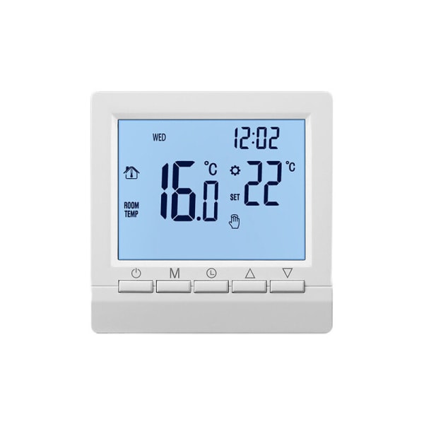 Smart Wall Termostat med LCD-skjerm for gulvvarme - Blå bakgrunnsbelysning - Cisea White Lighting