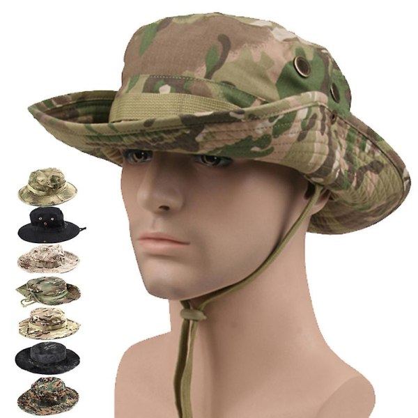 Camouflage Taktisk Kasket Militær Boonie Hat US Army Kasket Camo Mænd Udendørs Sport Solspand Kasket Fiske Vandreture Jagt Hatte Tw CP-02