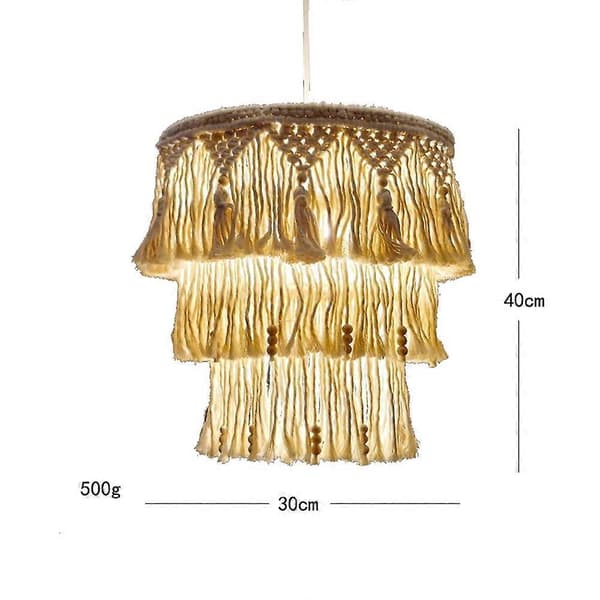 Håndvævet lysekrone lampeskærm med kvaster E30*40cm