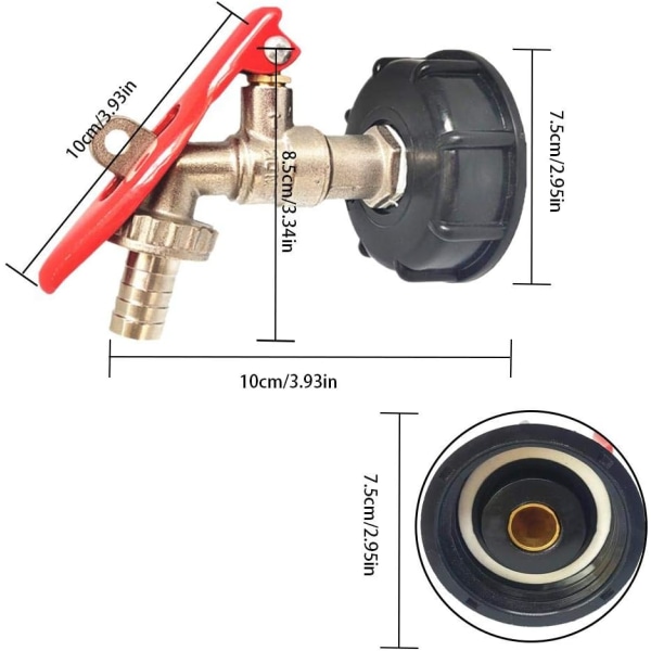 IBC Tank Adapter, S60X6 IBC Tank Låsbar Dræn Adapter til Vandhane med 1/2" slange