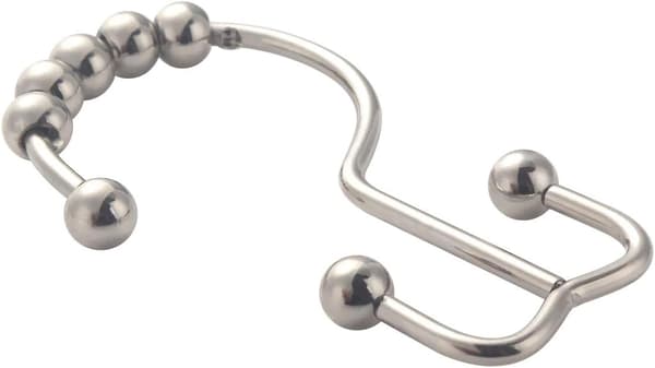 Duschdraperikrok Ring Rostfri Metall Dubbla Glidande Duschkrokar 12 Krokar Nickel
