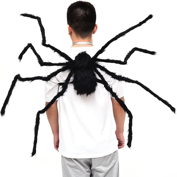 49,2 tommer gigantisk halloween-edderkopp halloweenfest tilpasset dekorasjon ekte håredderkopp