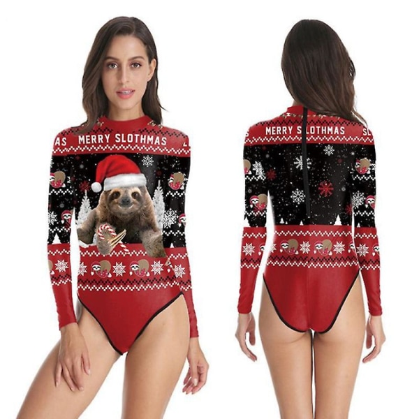 Dametøj En-delt Badetøj Sjove Jule Badetøj Badetøj Monokini SB120-1018 L to XL