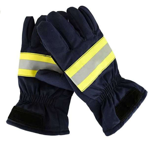 Brannmannshansker for håndbeskyttelse, flammehemmende arbeid, med refleksbånd
