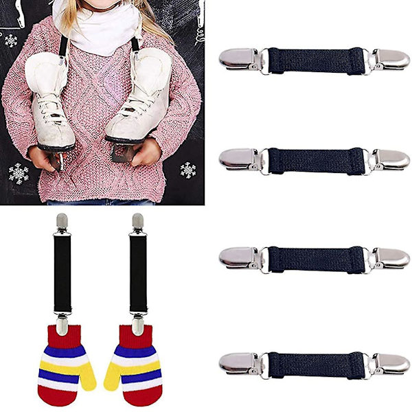 6 st vintervantar klämmor elastiska rostfria handskar klämmor