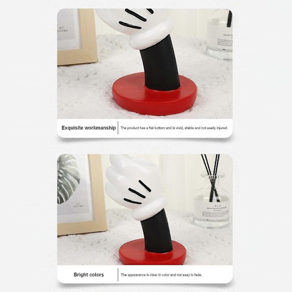 7'' Mus Hånd Blomster Vase, Kreativ Makeup Penselholder, Unik Vase Blomster Vase, 100% Ny Red