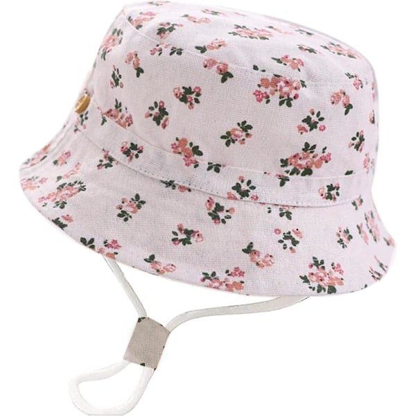 Barnhatt Justerbar Solhatt Andningsbar Strandhatt För Pojkar Flickor_ll Floral Beige 2-4 Years