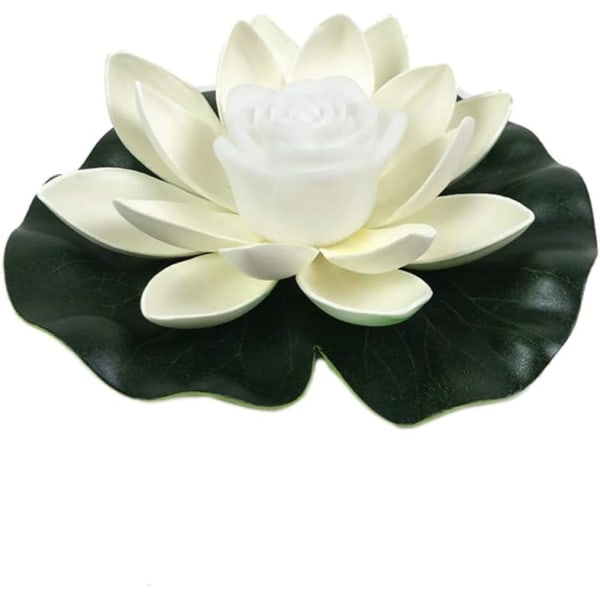 LED Flytende Lotuslys, Kunstig Vannlilje Flytende Lotus, Vanntett LED Hagebassenglys Passer 18CM (05)