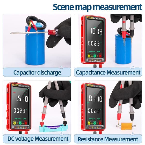 682 Smart Professionell Multimeter AC/DC Amperemeter Spänningstestare Uppladdningsbar Elektrisk Ohm Diodtestare