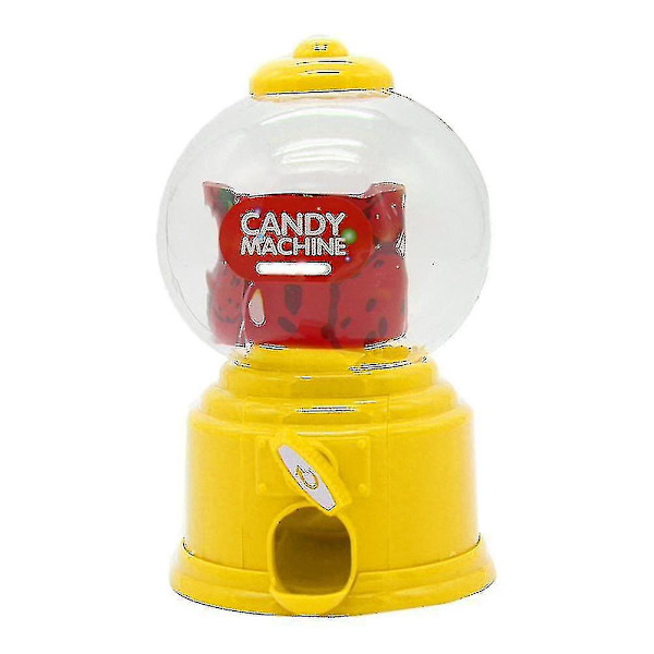 Söt Mini Godisautomat Bubbeldispenser Spargris Barnleksaker Barnpresent Yellow