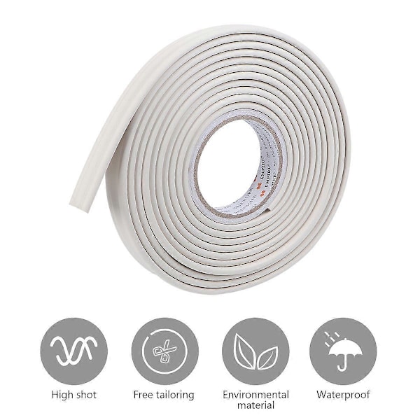 Kreativ Väggkant Dekal Enkel Stil Heminredning Dekal TV Bakgrund Väggdekal - Vit (Längd 5 Meter, Bredd 3cm)
