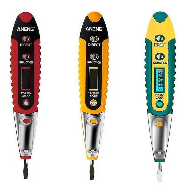 Digital Testblyant AC/DC Tester Elektrisk LCD-Skjerm Spenningsdetektor Testpenn Intelligent Induksjonskretsdeteksjon Red no battery