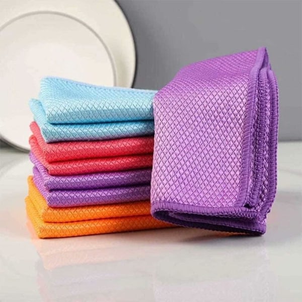 Mikrofiberputsduk med fiskfjällsmönster, 5-pack