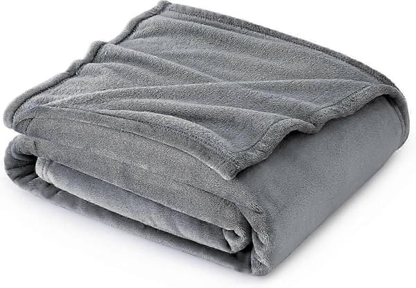 (NY) Blødt flannel koral tæppe til sofa eller seng - Sølvgrå, 150x200cm