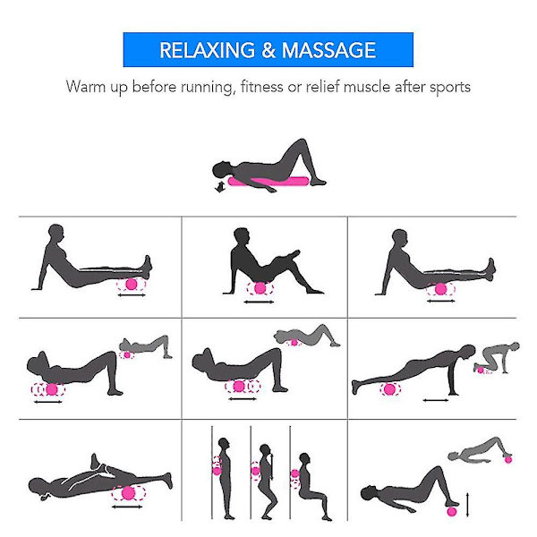 Joogavaahtopullo Korkea Tiheys Eva Lihasrullat Itsehieronta Työkalu Kuntosali Pilates Jooga Fitness 30cm black 45cm