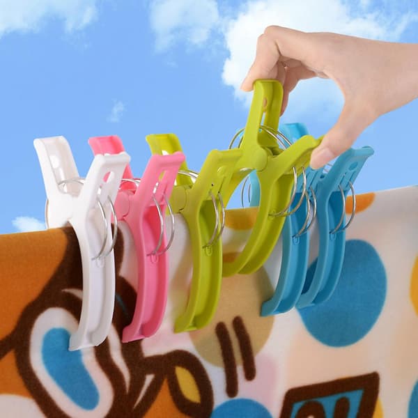 Klesklyper i plast til strandhåndkle, klips til plastdyne til klesvask solseng green