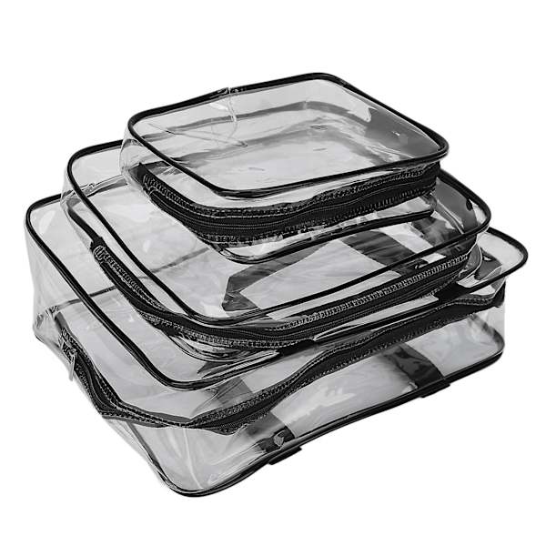 Transparent Vattentät PVC Toalettsakset - 3 Storlekar, Resefavorit