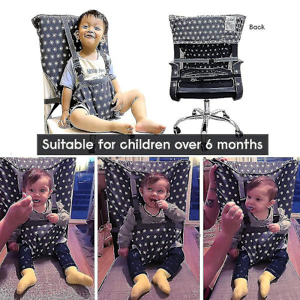 Baby Portable Adjustable Dining Chair Strap - Tärkeä turvavyö vauvan matkoille, ruokailuun ja leirintään grey
