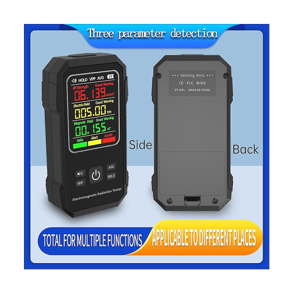 Electromagnetic Radiation Detector Electric Magnetic Field Tester Meter Rf Strength Detection Devic