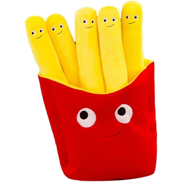 Dejlig plyspude tegneseriepude Blødt sjovt legetøj Rød og gul Snack Fries Form Jul Til Børn Gave Hjem Dekoration 30CM