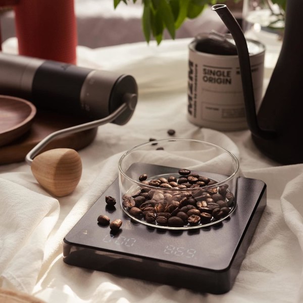 Digital Kaffevåg med Timer - Kaffevåg, Espresso-Våg, 3000 g (Svart)