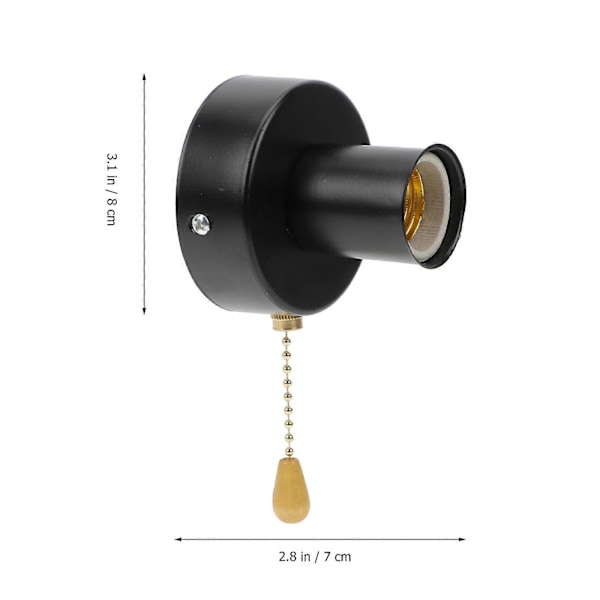 1 Set Vägglampa Lamphållare med Dragströmbrytare Hållbar Dragströmbrytare E27 Lamphållare