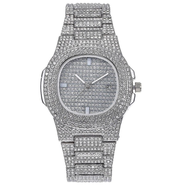3 st Watch Set Inlagd diamantstålband Kvartsklocka Watch Armband