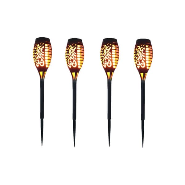 12 LED Solcellelampe Flammende Lys Utendørs Hagedekorasjon - 4 Pakning